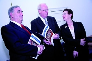 Men are not on the back foot: Dr Carol Coulter at the launch of her second report on family law in 2007 - with the Chief Justice, John Murray and then Minister for Justice, Michael McDowell