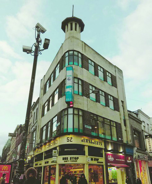 The Art Deco style Nobblett's Corner building on Grafton Street, Dublin, Ireland.