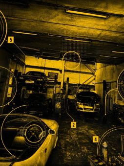 Garage diagnostics graphic highlighting a €492 invoice and fault codes