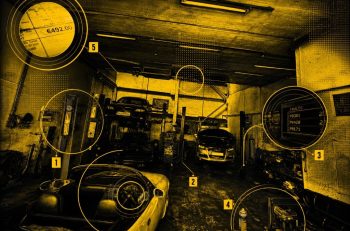 Garage diagnostics graphic highlighting a €492 invoice and fault codes