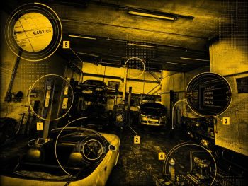 Garage diagnostics graphic highlighting a €492 invoice and fault codes