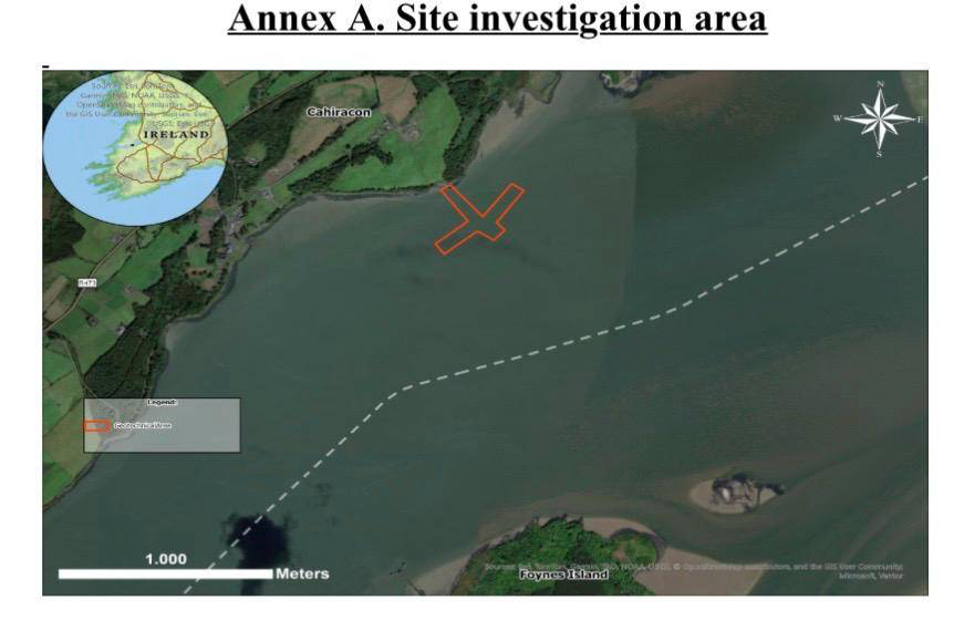 Annex A: Site investigation area at Cahiracon — geotechnical area marked in red